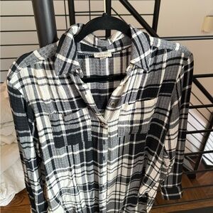 Black and White Plaid light flannel from anthro.